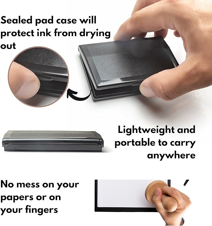 Ink Pad for Rubber Stamps, Stamp Pad for Clear Impression Stamping, Quality Felt Pad Black Ink, Red Ink, Blue Ink (Red, S (2 * 3.5))