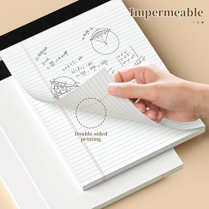 300 Sheets Legal Pads 8.5 x 11 College Ruled 6-Pack White Paper Note Pad Narrow Ruled 50 Sheets per Notepad Perforated Writing Pad Study Back 8x11 Legal Pads Pads of Paper