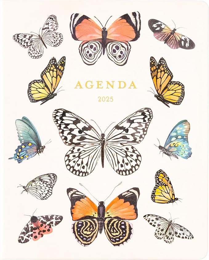 Eccolo 2025 Large Agenda Planner, 12 Month, Yearly, Monthly & Weekly Pages, Habit & Gratitude Tracker (Flexi-Cover - 8 x 10")