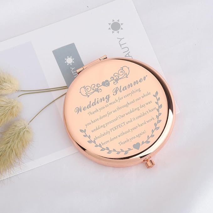 UJIMS Wedding Planner Gift Wedding Coordinator Makeup Mirror Event Planner Thank You Gift from Bride Groom (WeddingCoordinatorMirror)