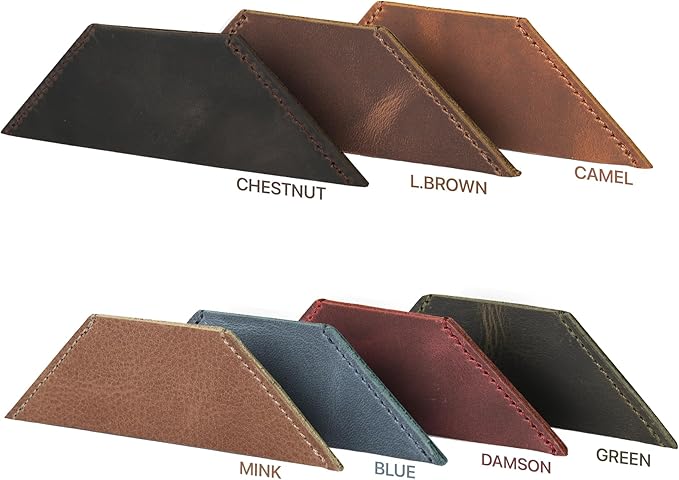 Londo Genuine Leather Handmade Bookmark (Set of 2) (Triangle, Mink)