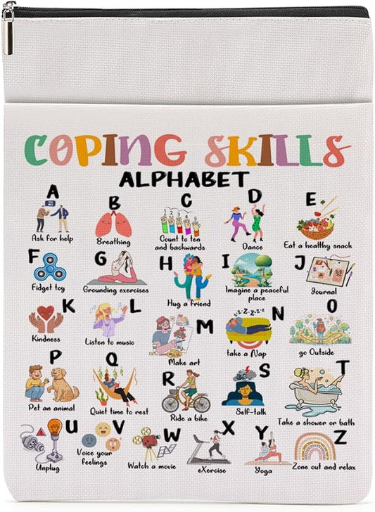 Book Themed Gifts Waterproof Book Sleeve Book Pouch Funny Reading Gifts SLP gifts Speech Therapy Gifts for Women Book Covers for Paperbacks Book Accessories Book Protector with Zipper and Front Pocket