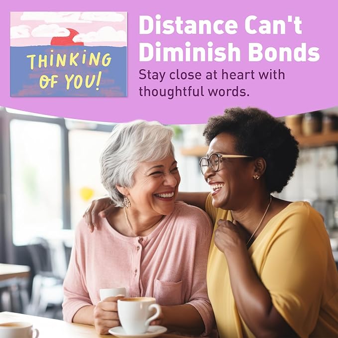 Sweetzer & Orange S&O Fun Thinking of You Cards with Envelopes - Colorful Notes Pack of 24 Box - Blank Inside Encouragement Cards with Covers- Bulk Boxed Greeting sheets in various Designs-4x5.5"