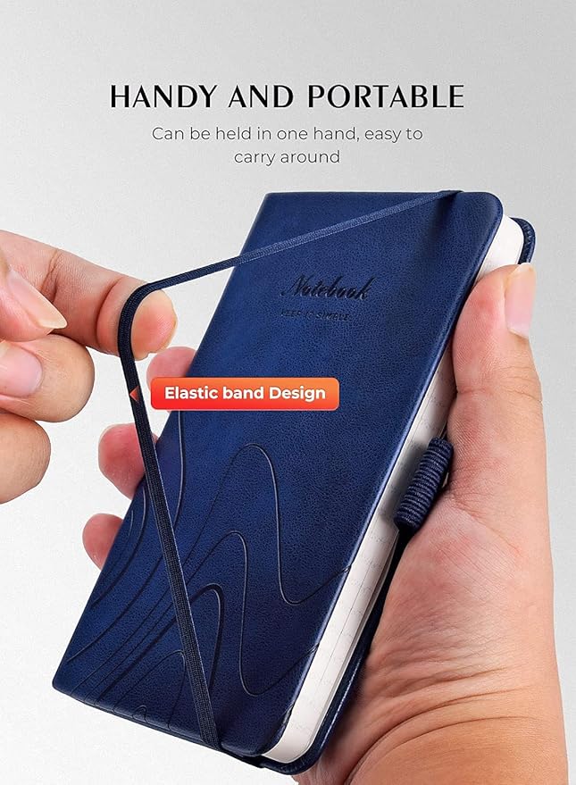 AISBUGUR Pocket Notebook, Small Notebook, 2-Pack Total 320 Pages,3.7" x 5.7" Pocket Notebook (2 Pack, Dark Blue)