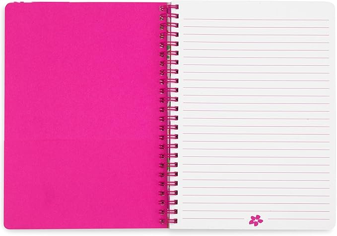 Steel Mill & Co Cute Mini Spiral Notebook, 8.25" x 6.25" Journal with Durable Hardcover and 160 Lined Pages (Watercolor Flowers)