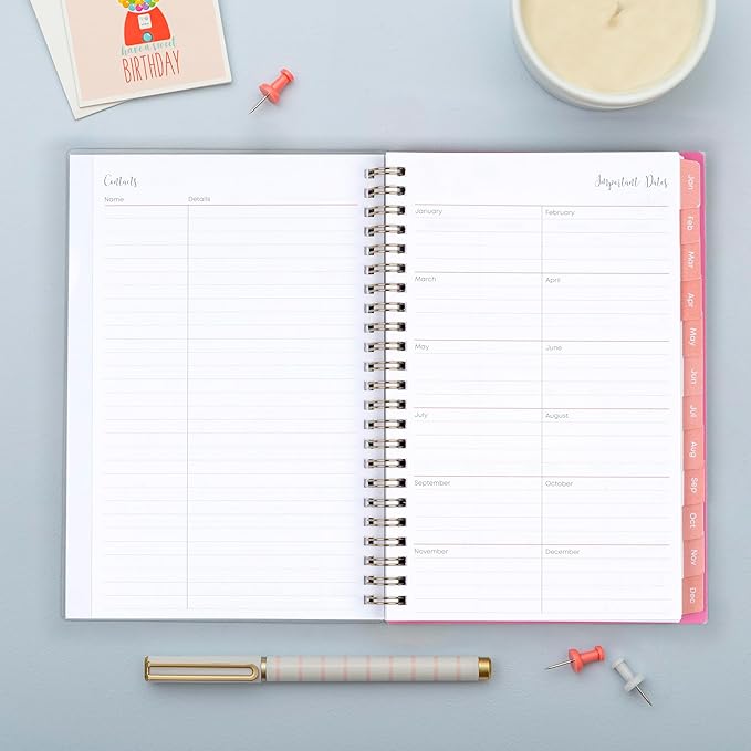 Blue Sky 2024 Weekly and Monthly Planner, January - December, 5" x 8", Frosted Cover, Wirebound, Fly By (140196-24)