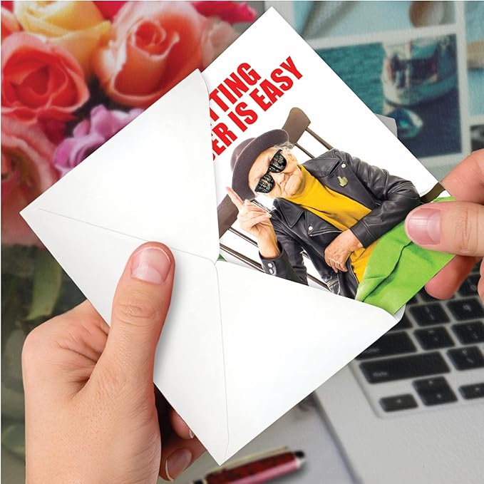 NobleWorks Humorous Birthday Greeting Card with 5 x 7 Inch Envelope (1 Card) BdayOut Of The Chair C8222BDG