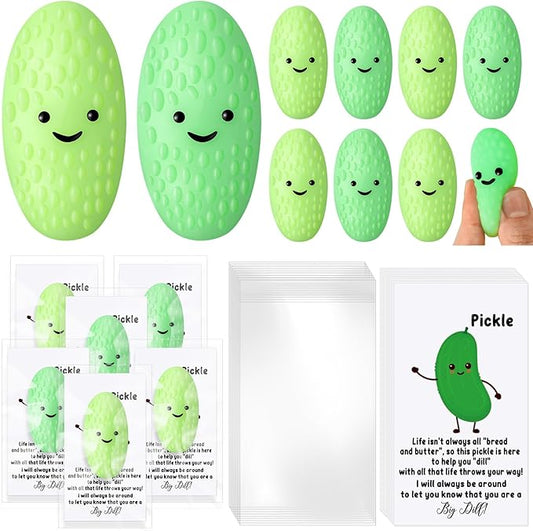 HyDren Christmas Emotional Stress Ball Gifts Bulk Cute Pickle Squeeze Mini Stress Relief Ball Gift Employee Appreciation Gifts Inspirational Cards Students