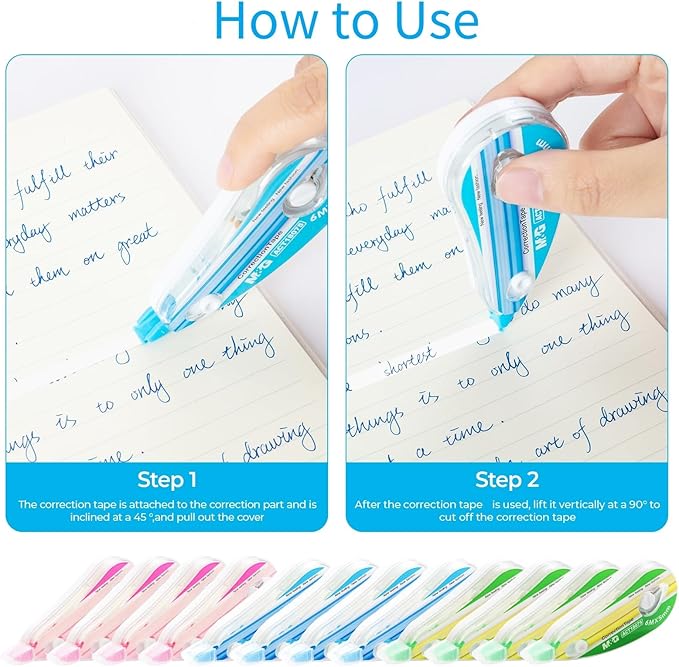 M&G 12 pack Correction Tape，19.7 feet correction tape, Easy to Use Applicator for Instant Corrections, Study Supplies and Office Products