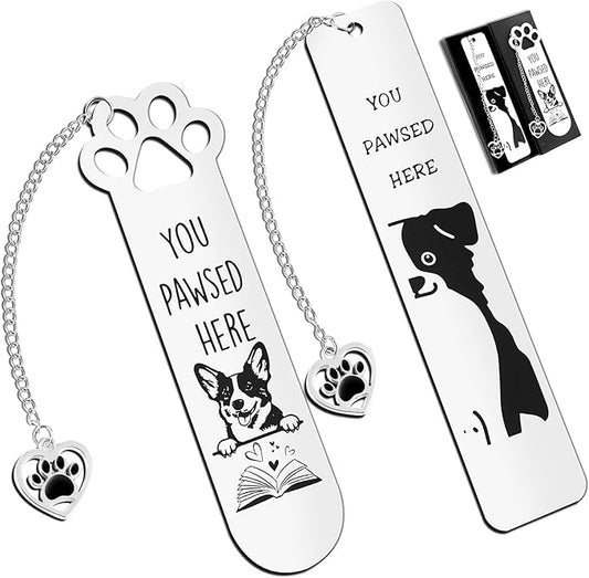 2Pcs Corgi Gifts for Corgi Lovers Funny Bookmarks for Women Men Corgi Dog Bookmarks for Book Lovers Cute Metal Book Mark Bulk Birthday Gifts for Reader Coworker Friends Adults Dog Owner Lover