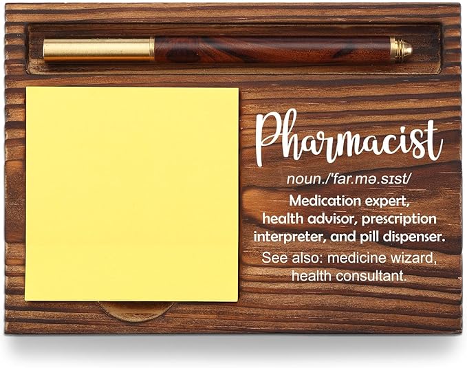 Pharmacist Gift Sticky Note Holder, Pharmer Appreciation Gift, Thank You Gifts for Pharmacy Technician Future Pharmacist Pharmacology PHARMD Gift Self-Stick Note Pad Holders Desk Organizer TZP24