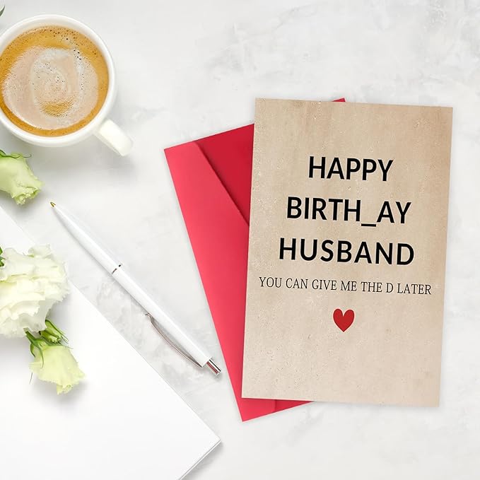 Funny Birthday Card Gift for Husband, Romantic Husband Birthday Card from Wife, Rude Birthday Husband, Unique Bday Card Decoration for Husband
