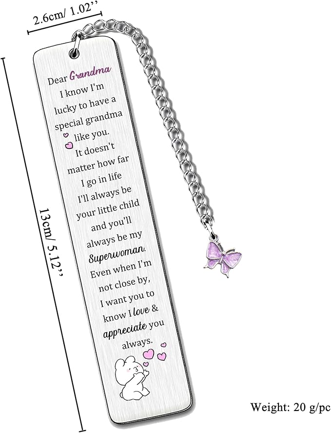 Grandma Bookmarks Mothers Day Gifts Bookmarker Grandmother My Greatest Superwoman Birthday Present Retirement Appreciate Keepsakes Christmas Thanksgiving Women Family Love Quotes Book Accessory Cute