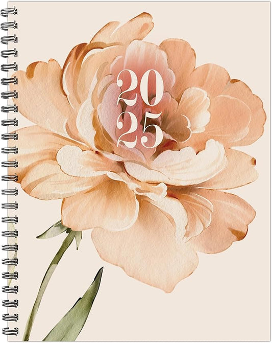 Willow Creek Press Peony 2025 Softcover Spiral-Bound Weekly Planner (8.5"x11")