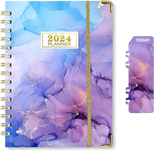 2024 Planner, Weekly and Monthly Planner Spiral Bound, Runs from January 2024 to December 2024, A5, Weekly and Monthly Planner Spiral Bound, Runs from Januaryto December 2024, A5 (Purple)