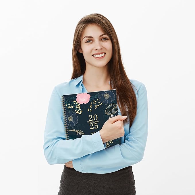 2025 Monthly Planner - Monthly Planner/Calendar 2025, Jan 2025 - Dec 2025, 9‘’ x 11'', Monthly Tabs, Double-Sided Pockets, Twin-Wire Biding, Holidays, Notes Pages, Julian Dates