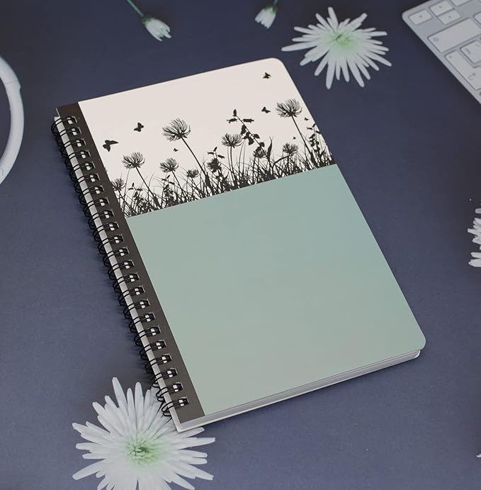 Yansanido Spiral Notebook, 4 Pcs A5 Thick Tree Design Hardcover 8mm Ruled 4 Color 80 Sheets -160 Pages Journals for Study and Notes (Tree)