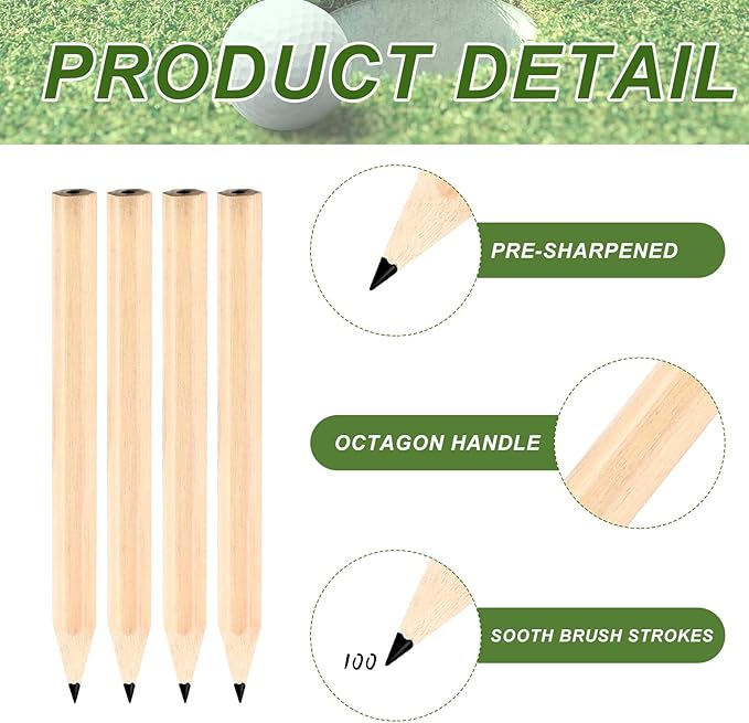 Yexiya Golf Pencils Bulk Half 2 HB 3.5 Pre Sharpened Hexagonal Yellow Wood Mini Pencils for Kids School Classroom Baby Shower Bridal Wedding Office Supplies(4000 Pcs)