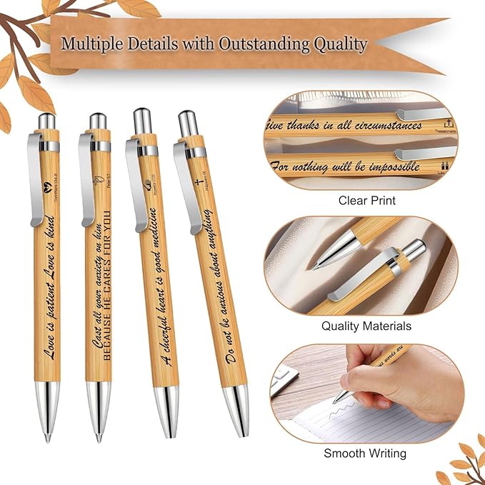 50 Christian Bible Notebooks with 50 Pens, Spiral Journal Bulk Prayer Notes Christian Religious Gifts for Family Friends Colleagues