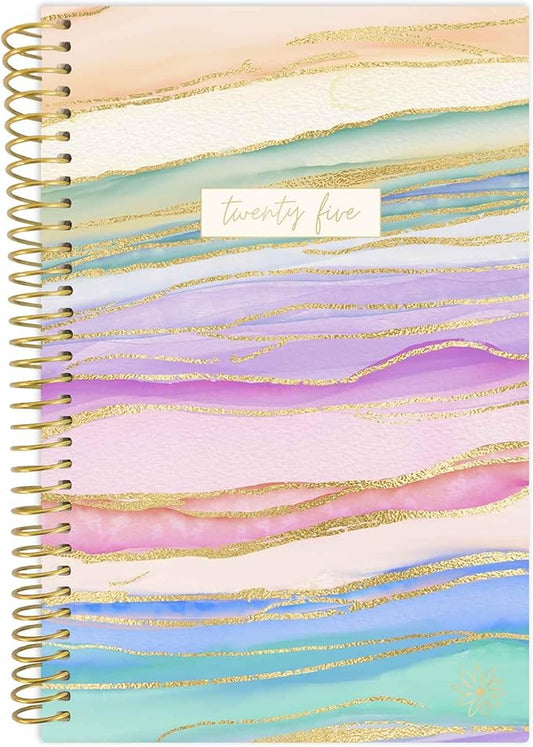 bloom daily planners 2025 Planner - Mini Pocket Planner - 4” x 6” - (January 2025 - December 2025) - Weekly & Monthly Agenda Organizer & Calendar Book - Watercolor Waves