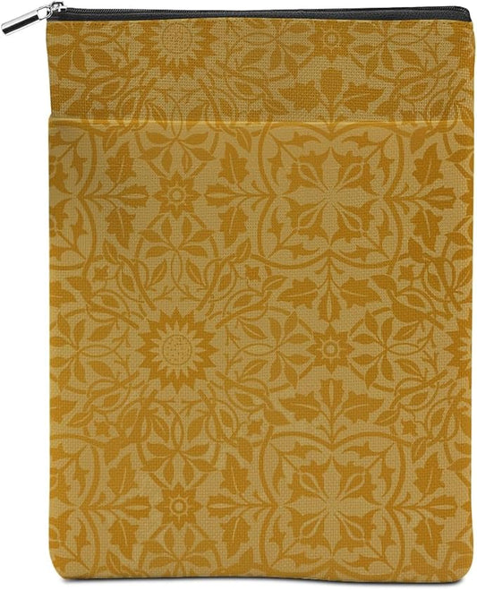 Vintage Flower Book Sleeve Book Lovers Gifts Autumn Style Waterproof Book Cover Book Accessories Book Covers for Paperbacks Book Pouch Book Protector with Front Pocket for Women Girls Readers Friend