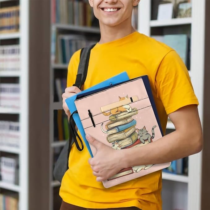 COEQINE Cute Girls Book Cover with Zipper 9x11 Portable Book Sleeves Book Lovers Cute Cats Animal Book Case Dust Cover for Adult Teens Large