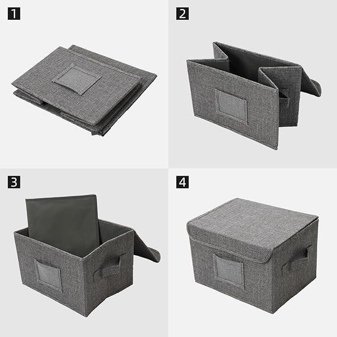 Vienrose Greeting Card Organizer Storage Box with 20 Removable Dividers, 84 Self-stick Labels, Perfect for Photos, Envelopes, Scrapbooking, Paper, Stickers Holder 2 Pack Grey