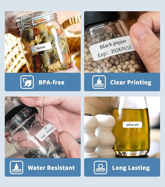 Phomemo D30 Label Tape, for D30 D35 Q30 Q30S Q31 Label Maker, Black on Mermaid Color Sticker Thermal Paper Self-Adhesive Label Maker Tape, 12 x 40mm (3/8" x 11/2") 160 Tapes/Roll, 3-Roll