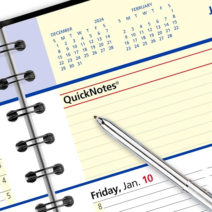 AT-A-GLANCE 2025 Appointment Book Planner, Weekly & Monthly, 5" x 8", Small, QuickNotes, Black (76020525)