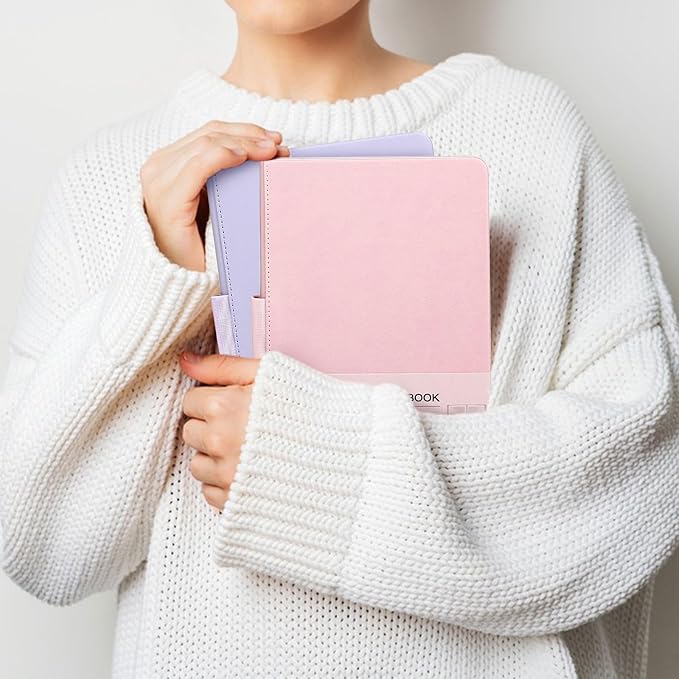 Hardcover Executive Notebooks, 160 Pages Line Ruled Classic Notebook Journal, Leather Notebooks with Pen for Bussiness College Writing Pink