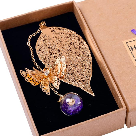 Toirxarn Gold Bookmark with Butterfly Charm - Elegant Bookmarks for Women, Book Lovers Gifts, Book Marker for Reading, Teacher Appreciation Gifts, Unique Birthday Gifts, Stocking Stuffers