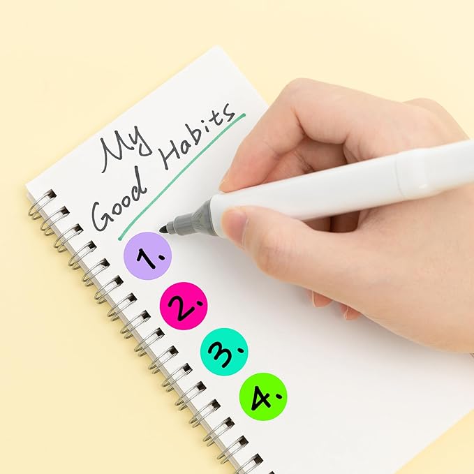 PARLAIM 0.75" Round Color Coding Circle Dot Labels in Roll, 1000 Stickers per Dispenser Box, 3/4 inch Diameter for Office and Business, Fluorescent Pink