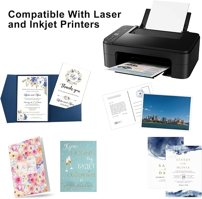 100 Sheets Cardstock 5”x 7”,Blank Card Stock 92lb/250gsm, Thick Heavy CardStock Printer Paper for Wedding Invitation, Greeting Cards Making, Postcards, Photos