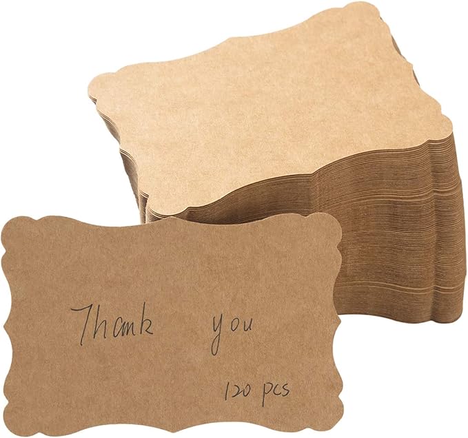 120 Pieces Small Mini Business Cards Vintage Assorted Colors Blank Note Cards Gift Word Card for Business Cards, Gift Cards (Brown, 3.66x 2.36 inches)