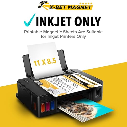 X-bet MAGNET Inkjet-Optimized Printable Magnetic Sheets - 8.5x11 Magnet Paper for DIY Stickers, Decorations, Labels - Easy to Print, Cut & Create Your Own Magnets (Matte, 3pcs)