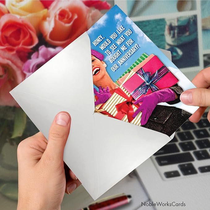 NobleWorks What You Bought Me - Anniversary Greeting Card with Envelope (4.63 x 6.75 Inch) - C2334ANG