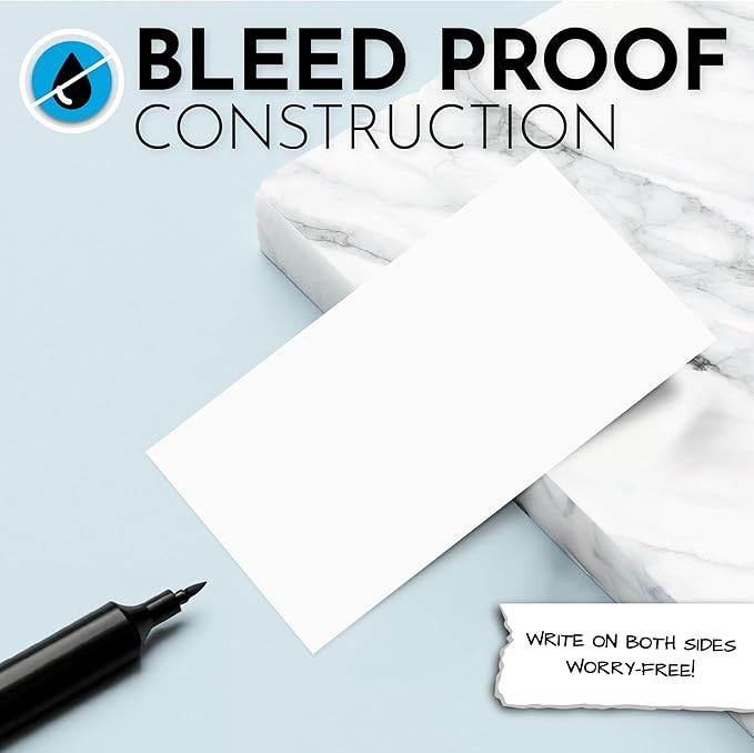 Home Advantage 5x8 Blank Index Cards - Our 50 Pack of Plain Index Cards Use Heavy Duty Cardstock to Make Them Bleed Proof - These Big Flash Cards Make Perfect Blank Note Cards & Blank Flashcards