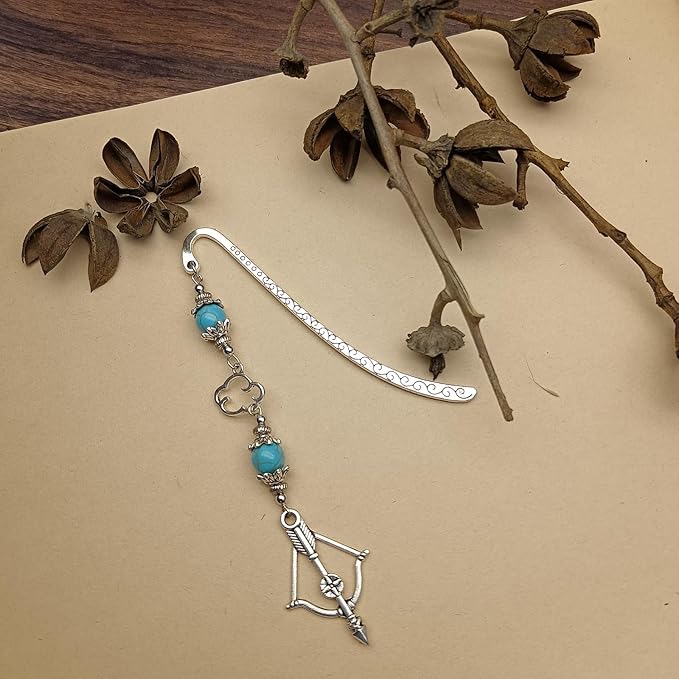Retro Metal Bookmark for Bookish Gifts Funny Inspired Book Mark Book Accessories Book Lover Gifts for Women Men(Bow and Arrow)