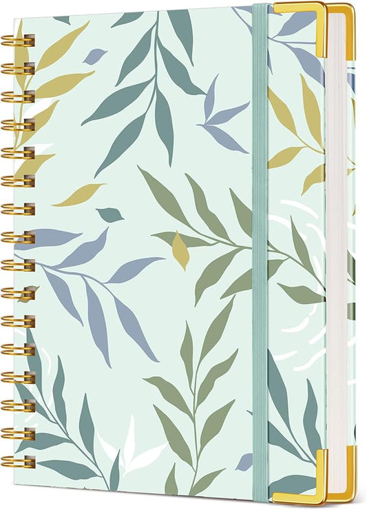 Aesthetic Spiral Notebook Journal for Women, 160 Pages Lined Notebooks 5.75” x 8.38”, A5 Hardcover Spiral Journals with 100 GSM Thick Paper, Cute College Ruled Notebook for Writing Work School