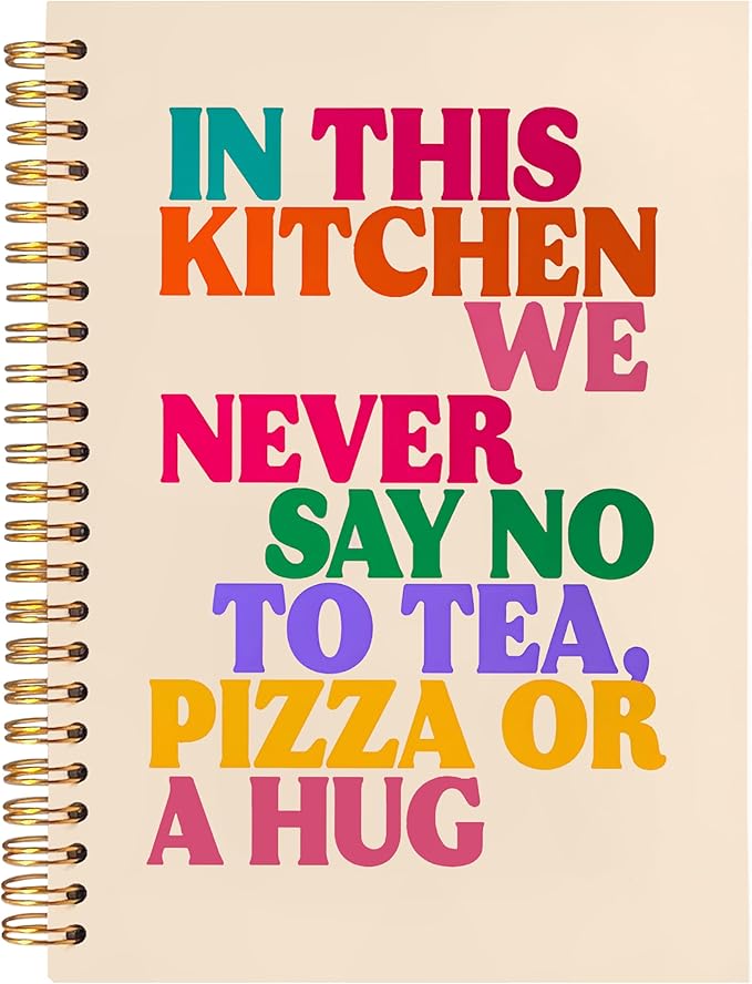 BearCake in This Kitchen We Never Say No to Tea Funny Notebook Journal, Chef Notebook, Gifts for Chefs, Cooking Notebook, Notebooks for Work Note Taking, Hardcover Spiral Notebook 5.5x8.3