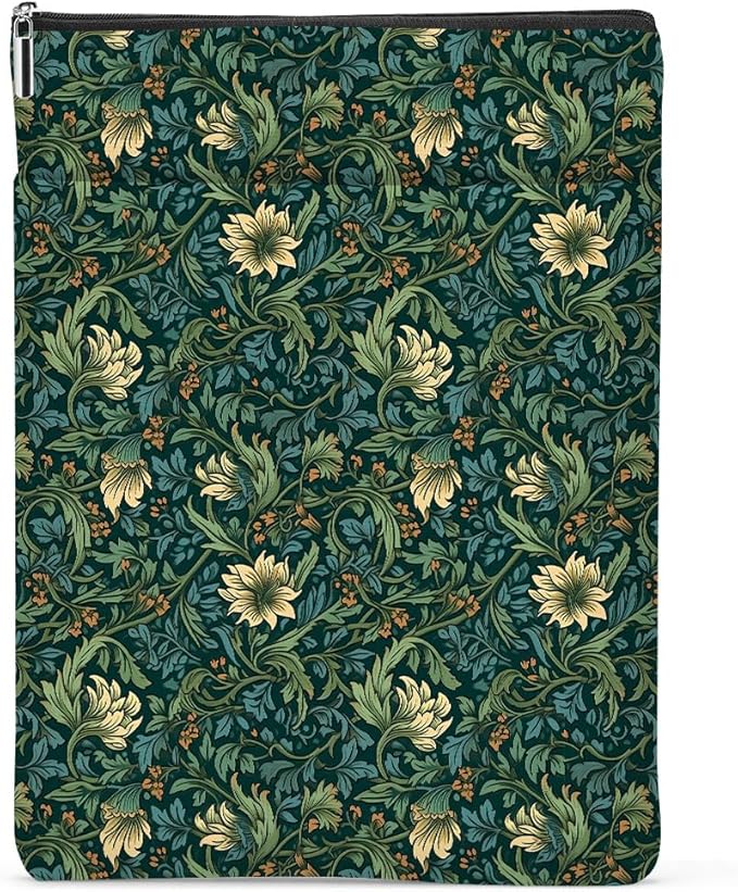 Botanical Book Sleeve, Classic Flower Book Covers for Paperbacks, Floral Book Pouch Book Protector, Book Lovers Gifts for Women Girls Mentor, Book Accessories Book Club Gifts Christmas Birthday Gifts