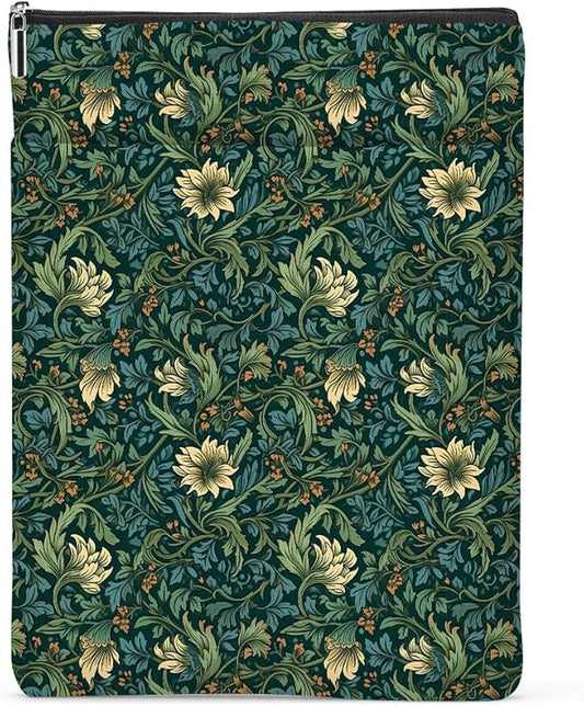 Botanical Book Sleeve, Classic Flower Book Covers for Paperbacks, Floral Book Pouch Book Protector, Book Lovers Gifts for Women Girls Mentor, Book Accessories Book Club Gifts Christmas Birthday Gifts