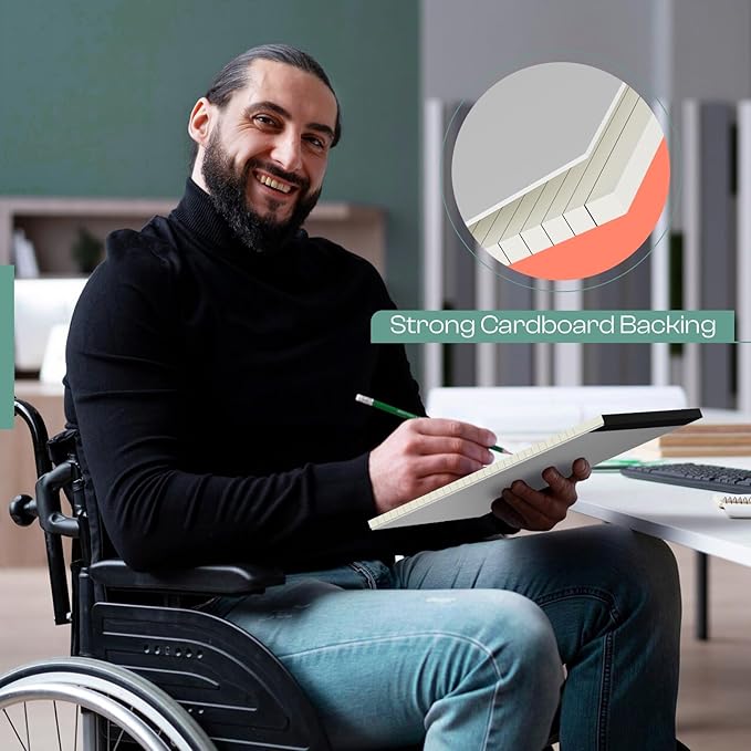 Legal Pads 8.5 x 11 inches 12 Pack Wide Ruled Note Pads 8.5 x 11 Notepads, Canary Lined Paper Study Backing Printed Writing Pads, 30 Sheets per Perforated Notepad for Business, Home, Office, School