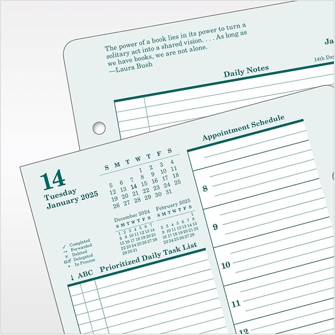 FranklinCovey - Original Two Page Per Day Ring-Bound Planner (Classic, Jan 2025 - Dec 2025)