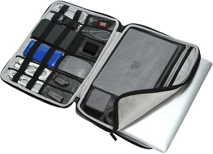 iCozzier 15-15.6 Inch Handle Electronic Accessories Strap Laptop Sleeve Case Bag Protective Bag for 15" MacBook Air/MacBook Pro/Pro Retina Sleeve – Grey