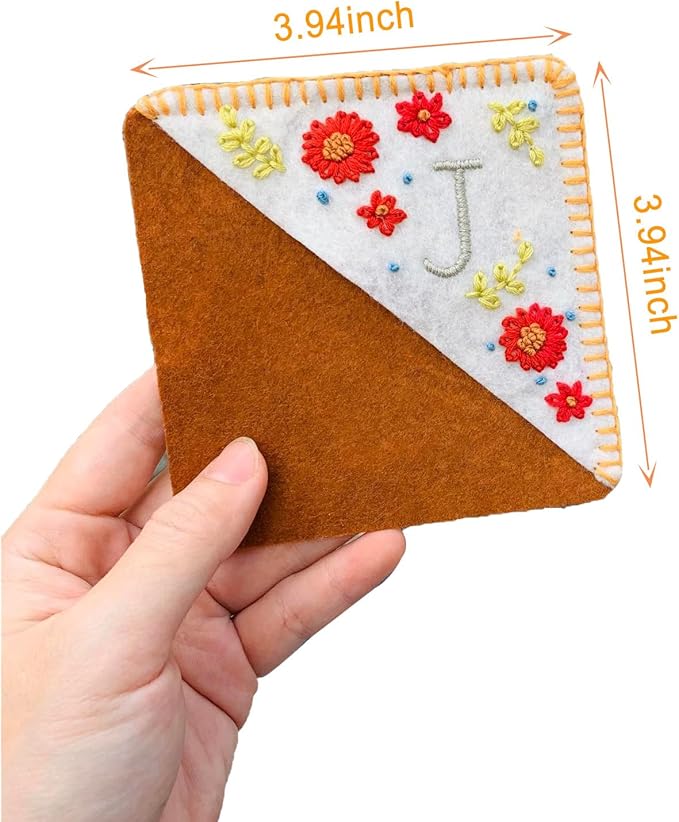 Personalized Hand Embroidered Corner Bookmark, Bookmarks for Women, Personalized Bookmark for Books, Cute Flower Book Mark, Hand Stitch Gift for Women for Book Lovers by HNQCPCVU (B, White)