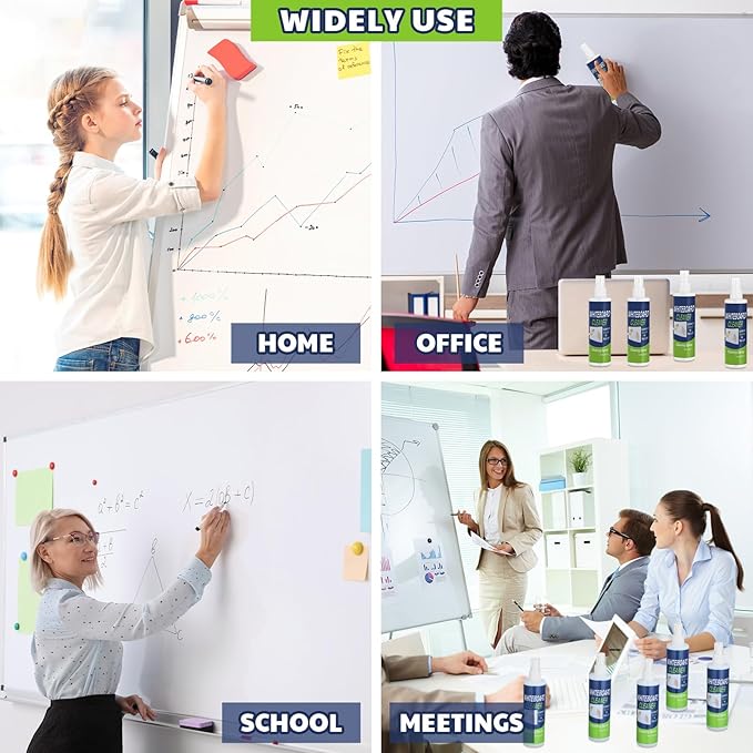 12 Pack Whiteboard Cleaner 8.5oz Dry Erase Board Cleaner White Board Cleaning Spray Dry Erase Cleaner Spray Removes Stubborn Marks from Whiteboard Chalkboard