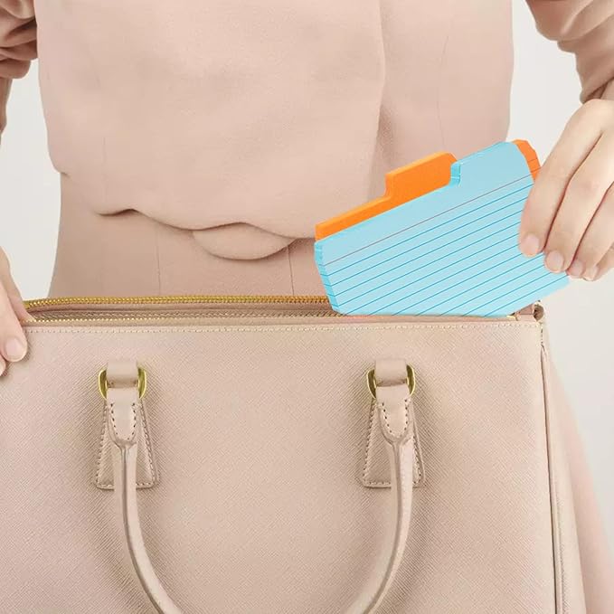 Koogel 252 PCS Tabbed Index Cards, Colorful 3 x 5 Inch Flash Card Dividers Cards Ruled Notecards with Tab for Learning Note Taking To Do List