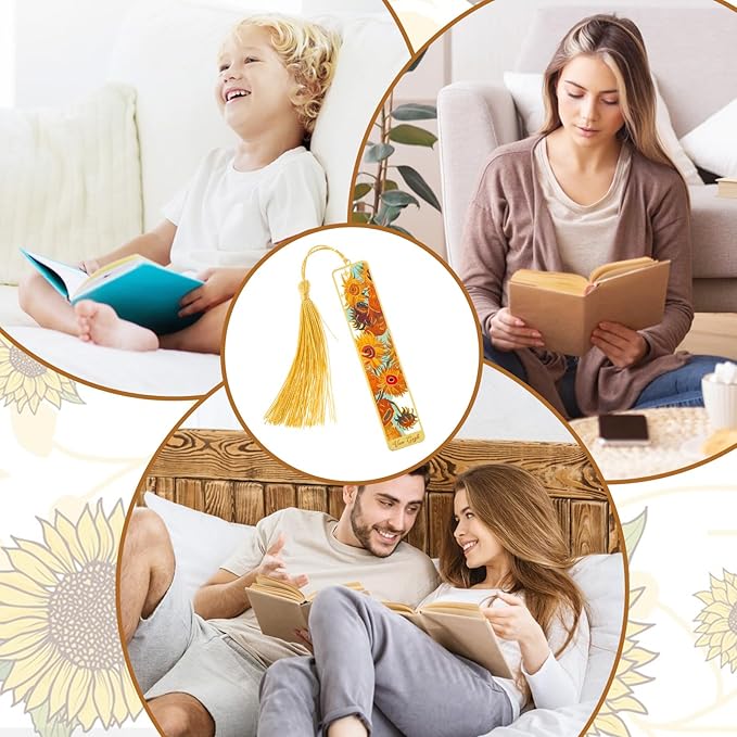 Sibba Book Marks for Book, 4Pcs Hollow Flower Metal Bookmarks with Tassels, Durable Retro Handmade Bookmarks for Women Kids Students Teachers and Book Lovers, Pretty&Increase Reading Interest