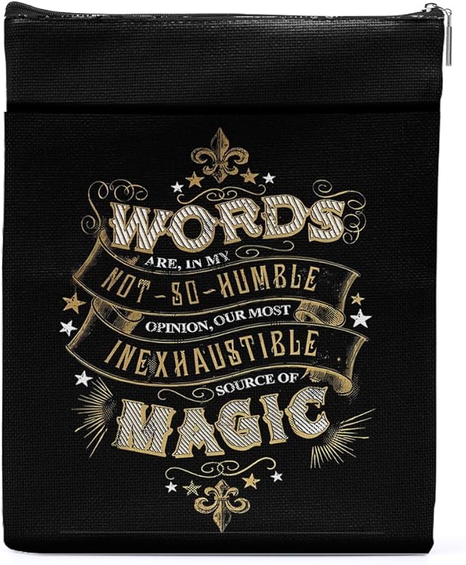 Magic Stuff Wizard Inspirational Book Sleeve Book Cover Book Lovers Gifts Book Club Gifts Wizard Book Protector Book Gifts for Readers Women Her Magic Movie Fans Bibliophile Graduation Birthday Gifts
